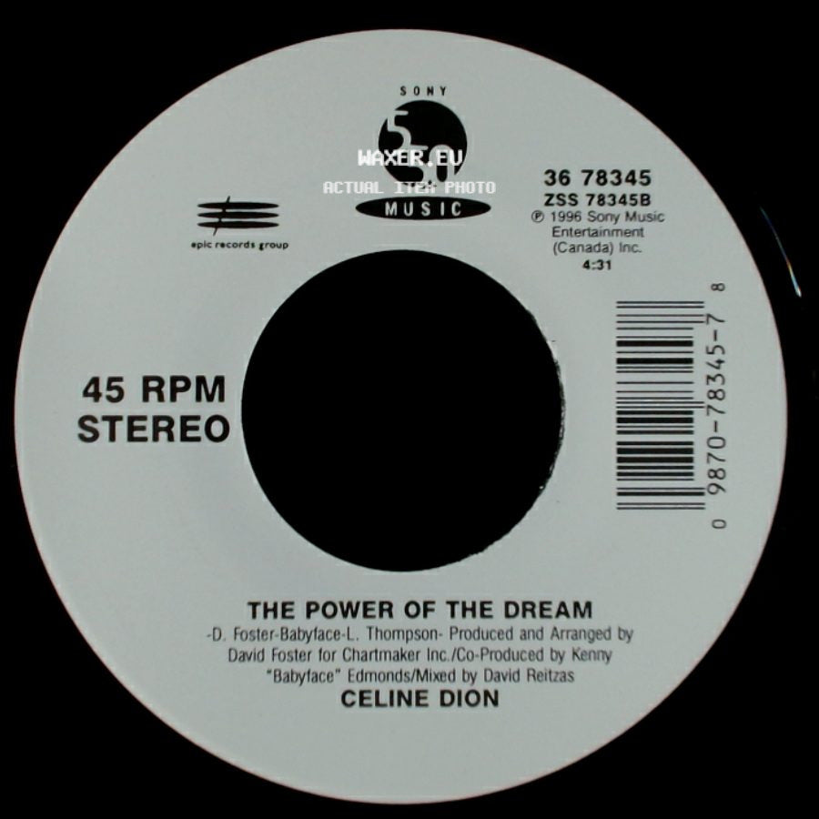 Celine Dion - The Power Of The Dream / It's All Coming Back To Me Now (Radio Edit 1) side A