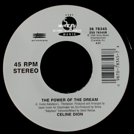 Celine Dion - The Power Of The Dream / It's All Coming Back To Me Now (Radio Edit 1) side A