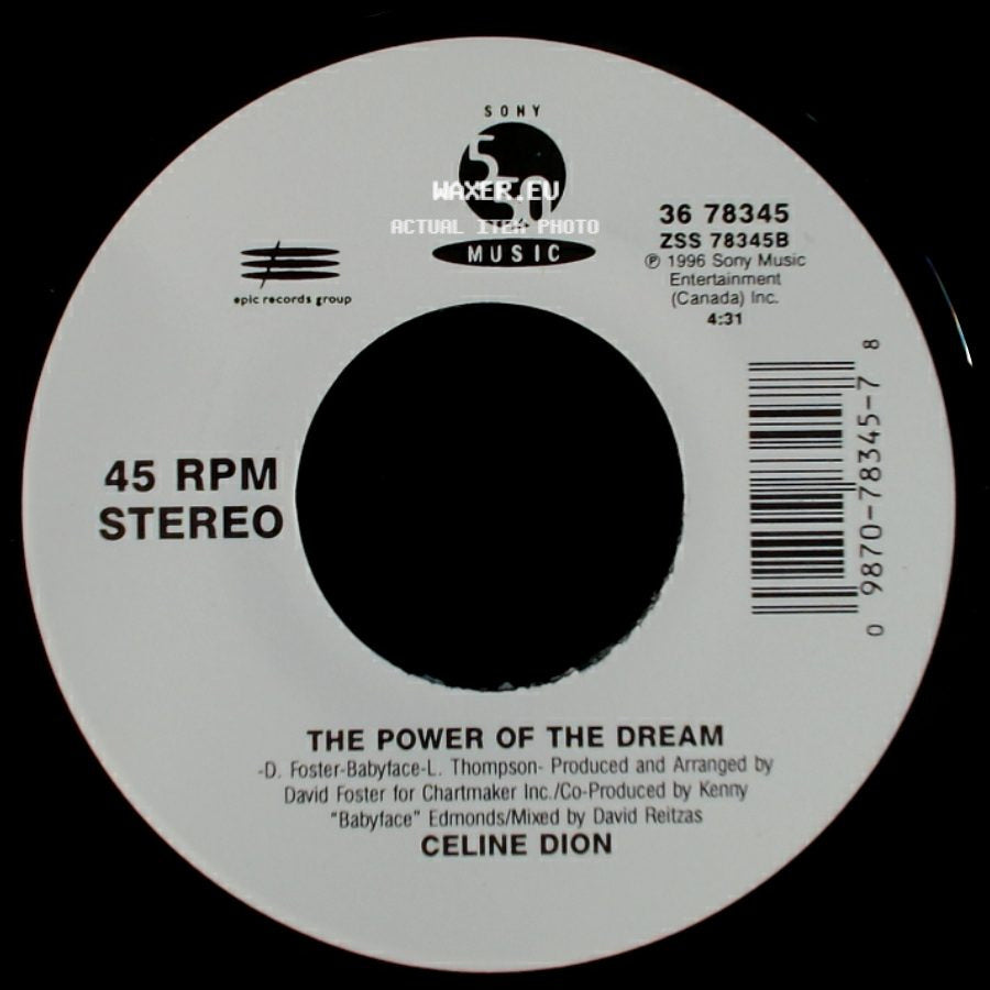 Celine Dion - The Power Of The Dream / It's All Coming Back To Me Now (Radio Edit 1) side A