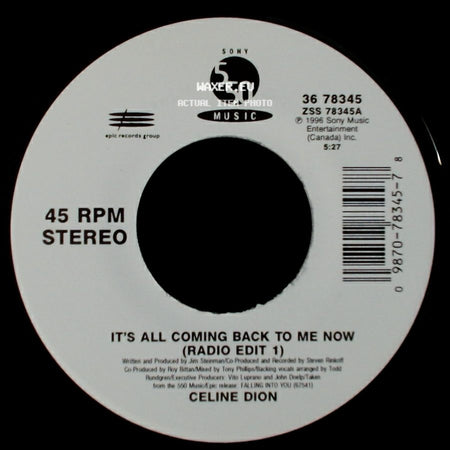 Celine Dion - The Power Of The Dream / It's All Coming Back To Me Now (Radio Edit 1) side B