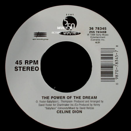 Celine Dion - It's All Coming Back To Me Now (Radio Edit 1) / The Power Of The Dream side B