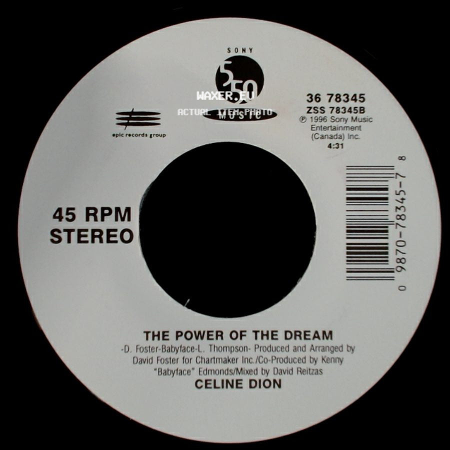 Celine Dion - It's All Coming Back To Me Now (Radio Edit 1) / The Power Of The Dream side B