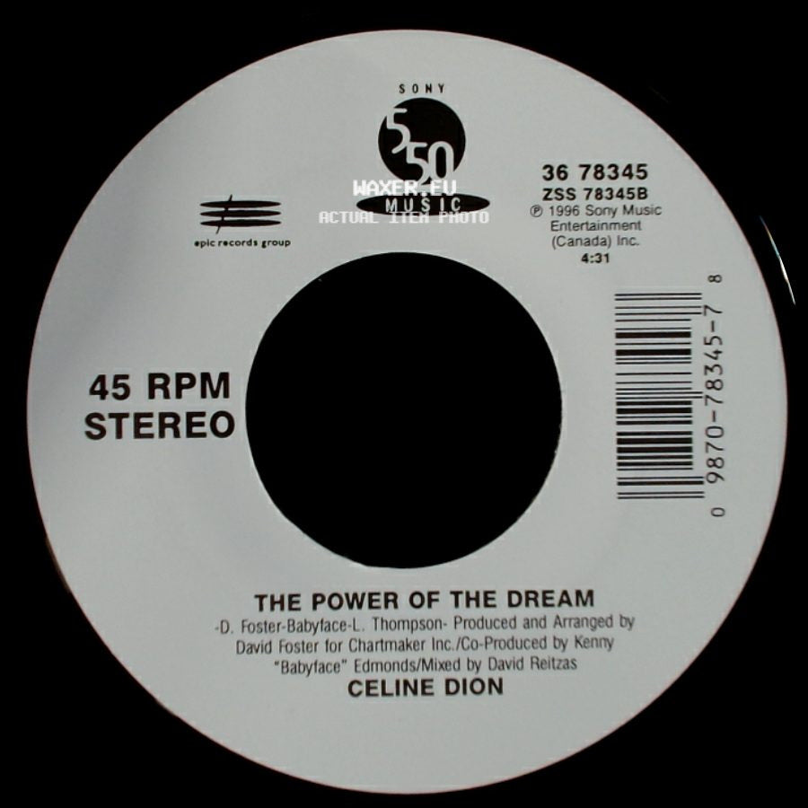 Celine Dion - It's All Coming Back To Me Now (Radio Edit 1) / The Power Of The Dream side B