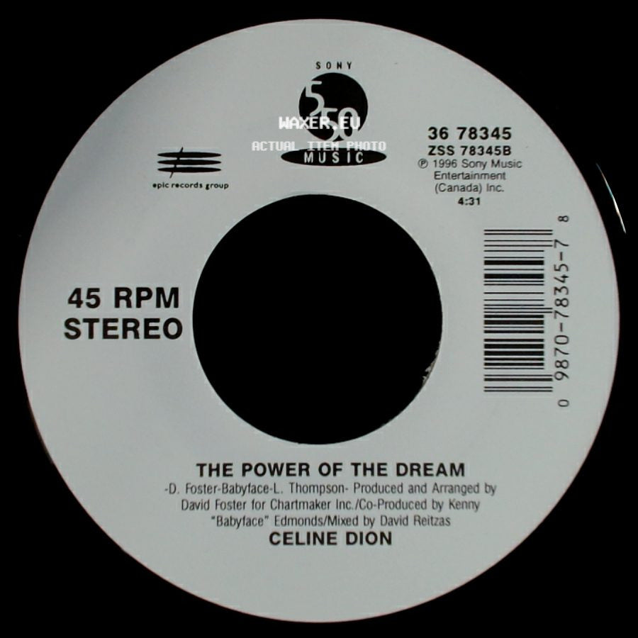 Celine Dion - The Power Of The Dream / It's All Coming Back To Me Now (Radio Edit 1) side A