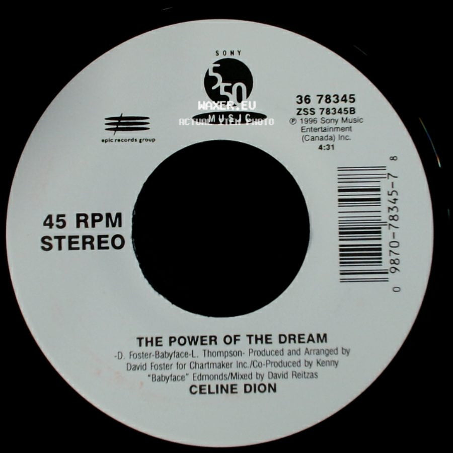 Celine Dion - It's All Coming Back To Me Now (Radio Edit 1) / The Power Of The Dream side B