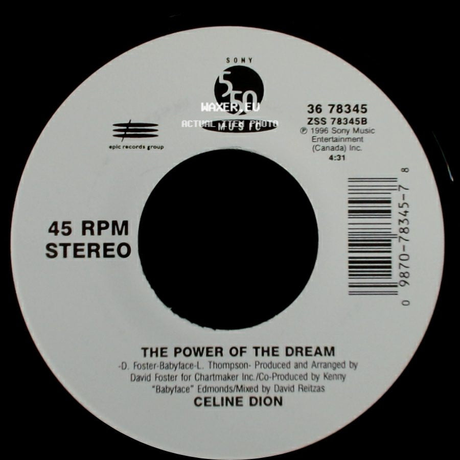 Celine Dion - It's All Coming Back To Me Now (Radio Edit 1) / The Power Of The Dream side B