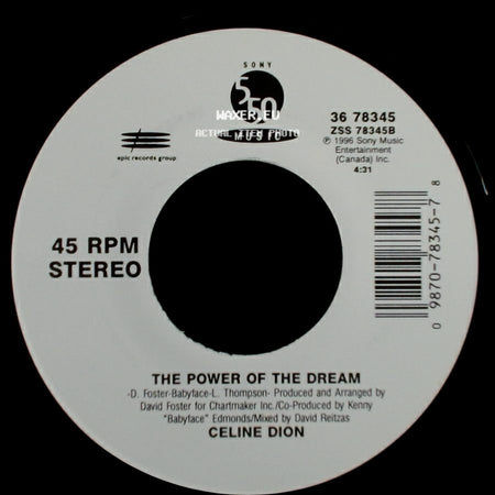 Celine Dion - It's All Coming Back To Me Now (Radio Edit 1) / The Power Of The Dream side B