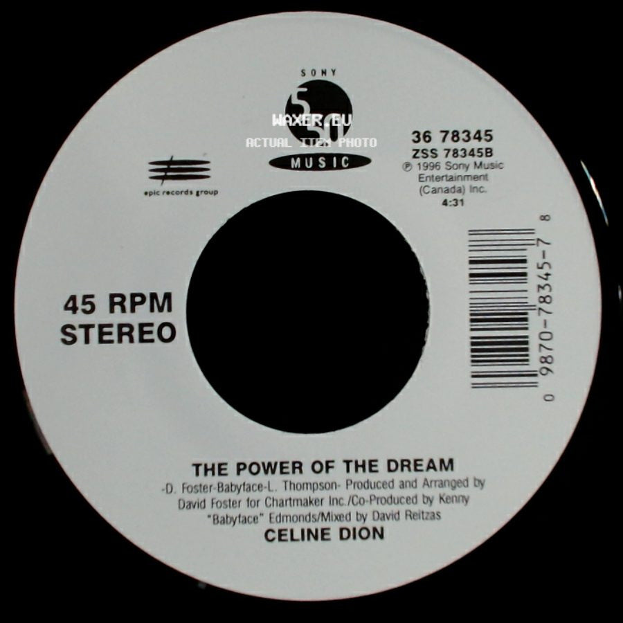 Celine Dion - It's All Coming Back To Me Now (Radio Edit 1) / The Power Of The Dream side B