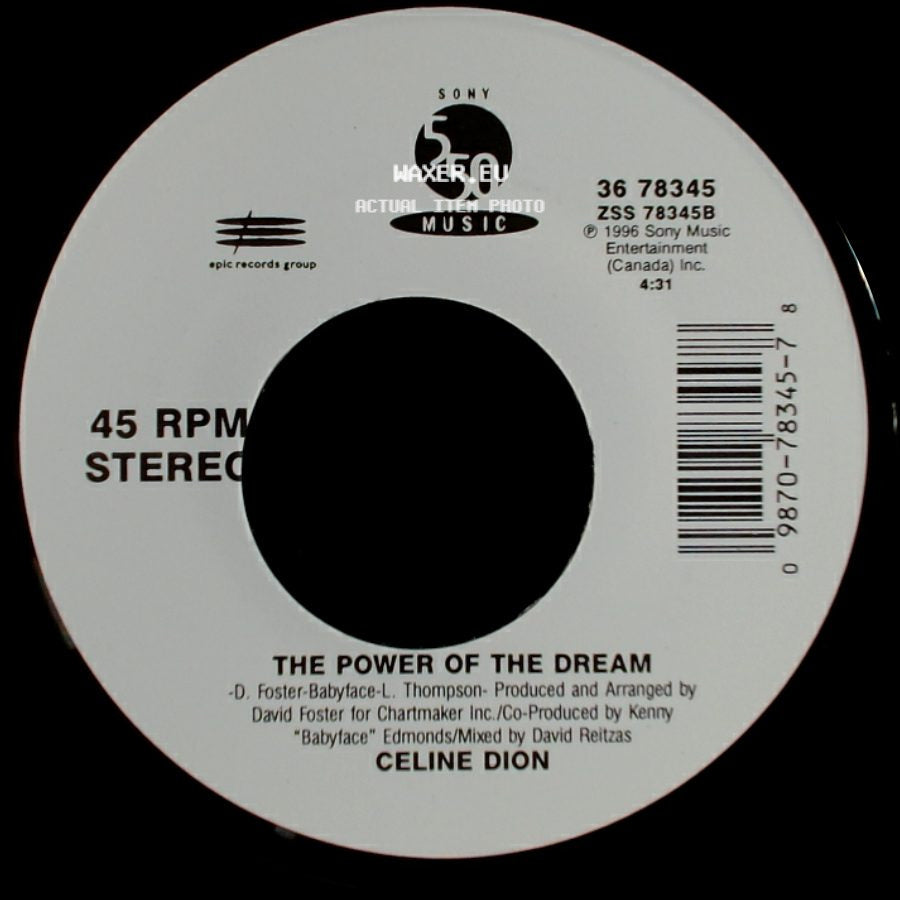 Celine Dion - The Power Of The Dream / It's All Coming Back To Me Now (Radio Edit 1) side A