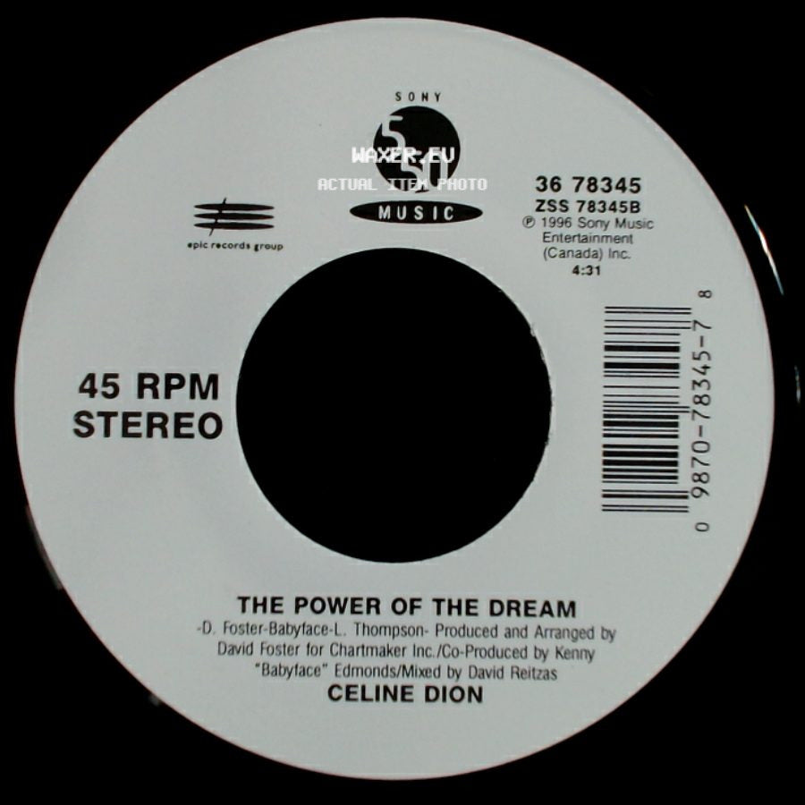 Celine Dion - The Power Of The Dream / It's All Coming Back To Me Now (Radio Edit 1) side A