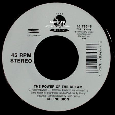 Celine Dion - The Power Of The Dream / It's All Coming Back To Me Now (Radio Edit 1) side A