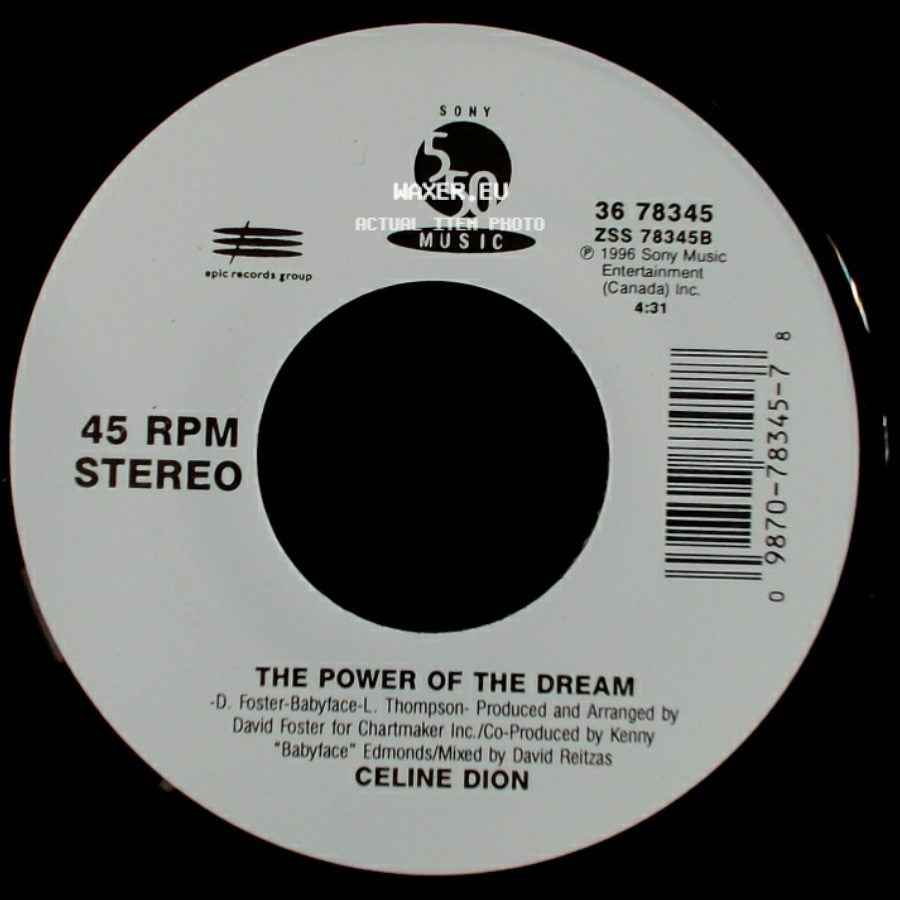 Celine Dion - The Power Of The Dream / It's All Coming Back To Me Now (Radio Edit 1) side A