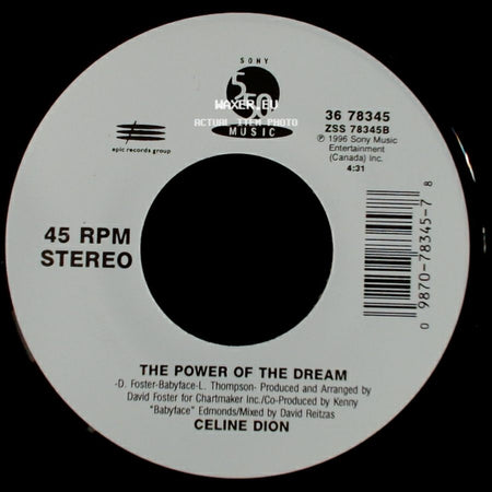 Celine Dion - The Power Of The Dream / It's All Coming Back To Me Now (Radio Edit 1) side A