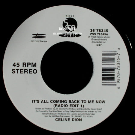 Celine Dion - The Power Of The Dream / It's All Coming Back To Me Now (Radio Edit 1) side B