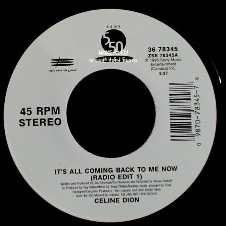 Celine Dion - The Power Of The Dream / It's All Coming Back To Me Now (Radio Edit 1) side B