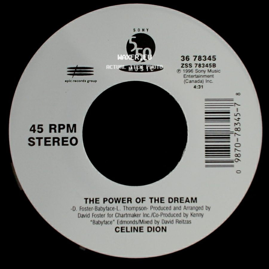 Celine Dion - The Power Of The Dream / It's All Coming Back To Me Now (Radio Edit 1) side A