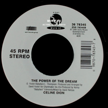 Celine Dion - The Power Of The Dream / It's All Coming Back To Me Now (Radio Edit 1) side A