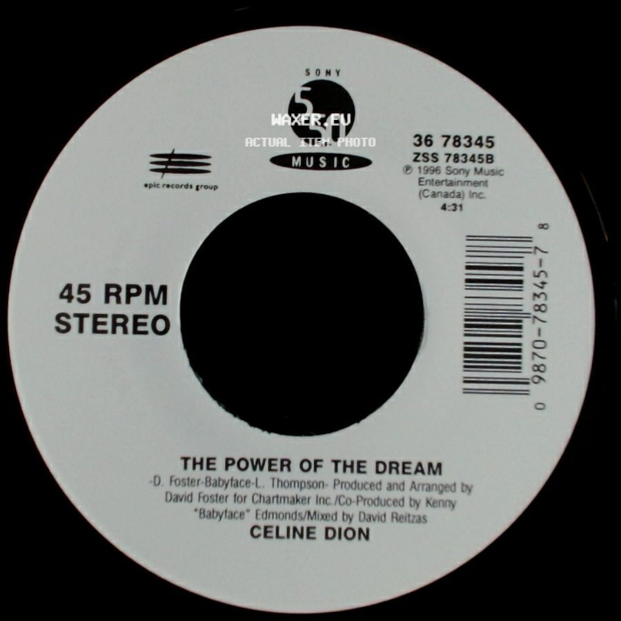 Celine Dion - The Power Of The Dream / It's All Coming Back To Me Now (Radio Edit 1) side A