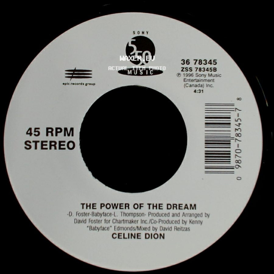 Celine Dion - The Power Of The Dream / It's All Coming Back To Me Now (Radio Edit 1) side A