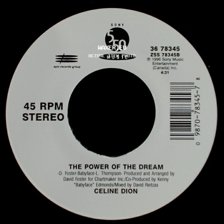 Celine Dion - The Power Of The Dream / It's All Coming Back To Me Now (Radio Edit 1) side A