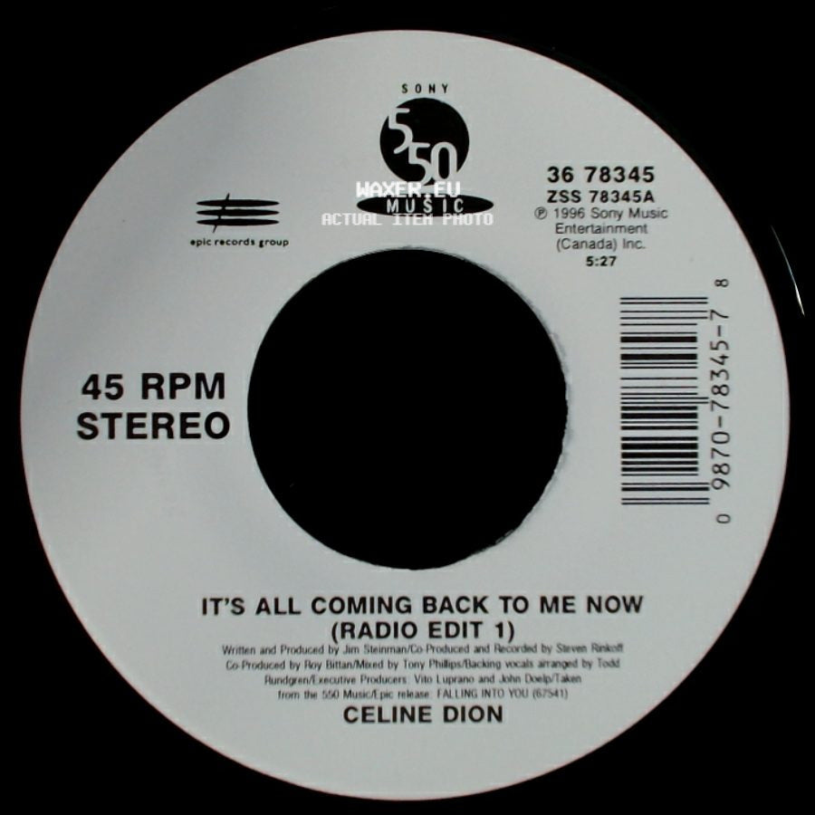 Celine Dion - The Power Of The Dream / It's All Coming Back To Me Now (Radio Edit 1) side B