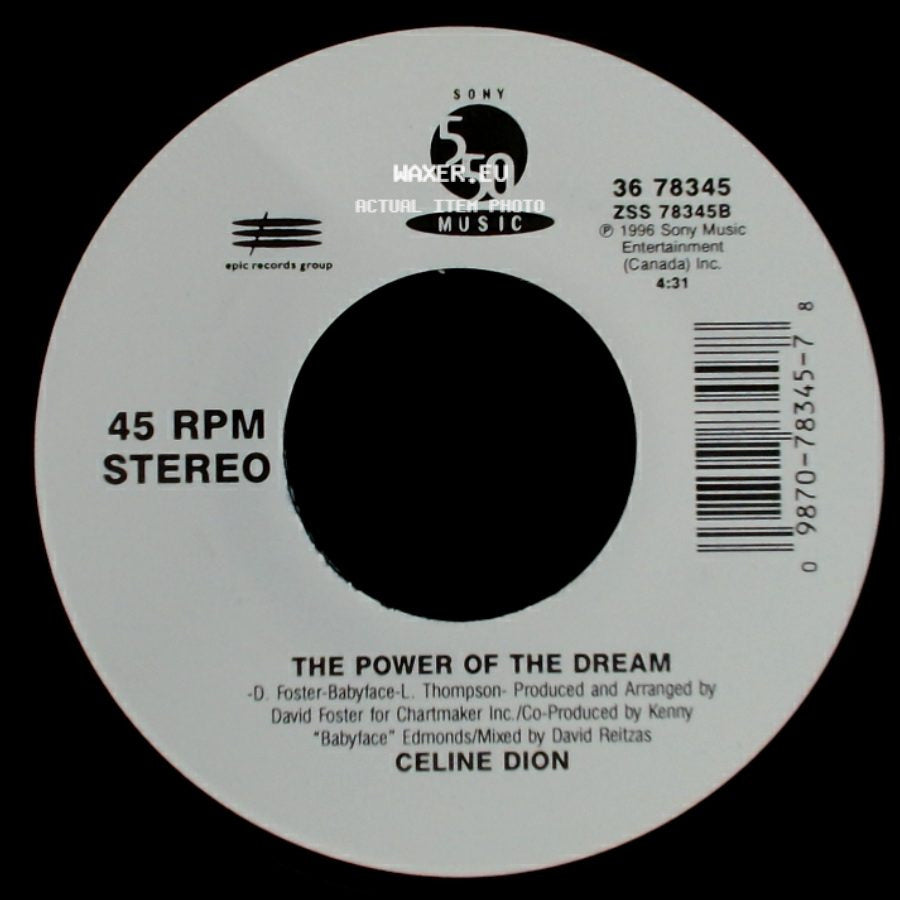 Celine Dion - The Power Of The Dream / It's All Coming Back To Me Now (Radio Edit 1) side A