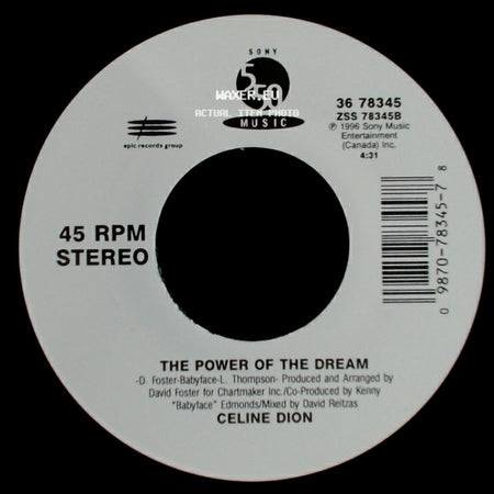 Celine Dion - The Power Of The Dream / It's All Coming Back To Me Now (Radio Edit 1) side A