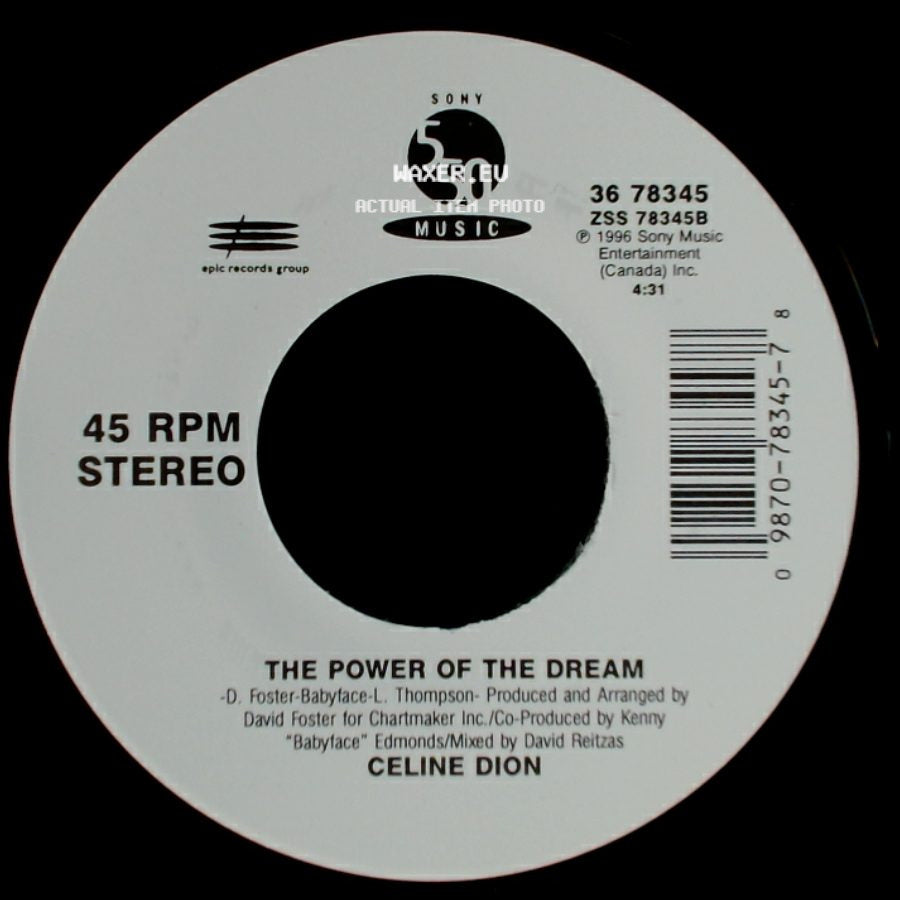 Celine Dion - The Power Of The Dream / It's All Coming Back To Me Now (Radio Edit 1) side A