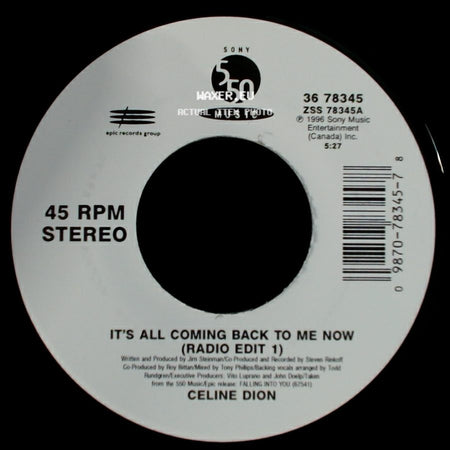 Celine Dion - The Power Of The Dream / It's All Coming Back To Me Now (Radio Edit 1) side B
