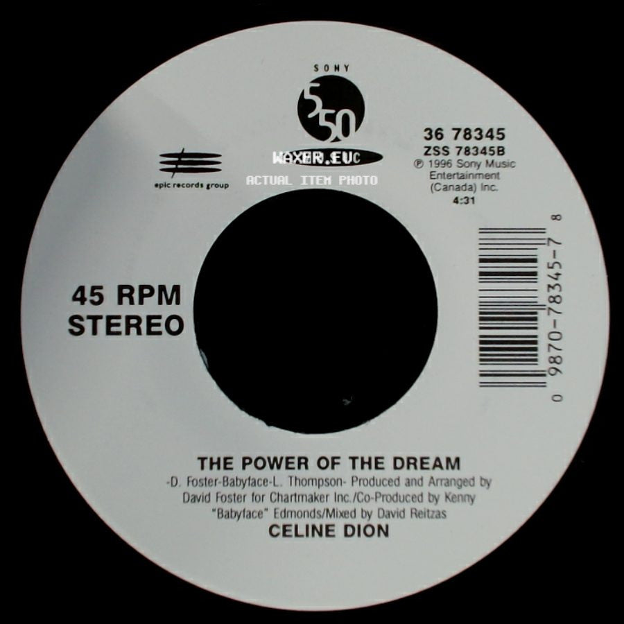 Celine Dion - The Power Of The Dream / It's All Coming Back To Me Now (Radio Edit 1) side A