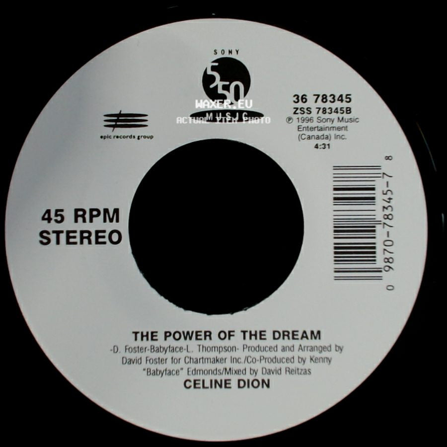 Celine Dion - The Power Of The Dream / It's All Coming Back To Me Now (Radio Edit 1) side A
