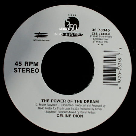Celine Dion - The Power Of The Dream / It's All Coming Back To Me Now (Radio Edit 1) side A