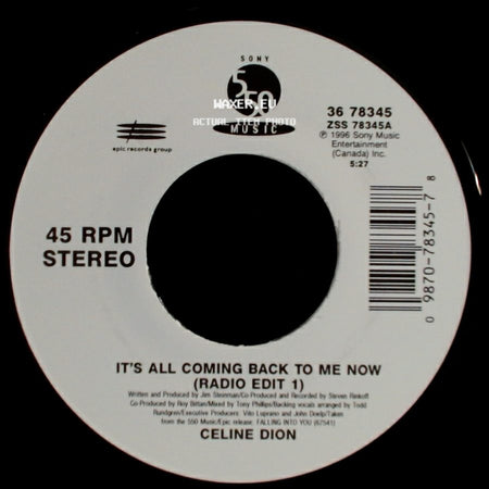Celine Dion - The Power Of The Dream / It's All Coming Back To Me Now (Radio Edit 1) side B