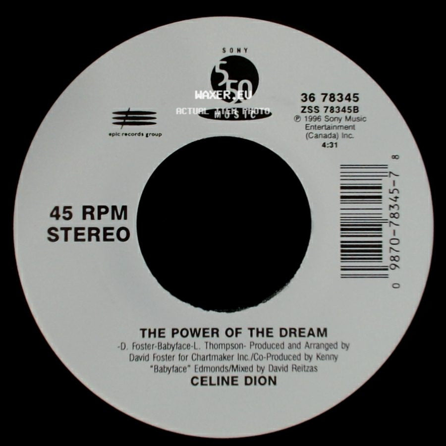Celine Dion - It's All Coming Back To Me Now (Radio Edit 1) / The Power Of The Dream side B