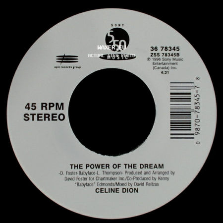 Celine Dion - It's All Coming Back To Me Now (Radio Edit 1) / The Power Of The Dream side B