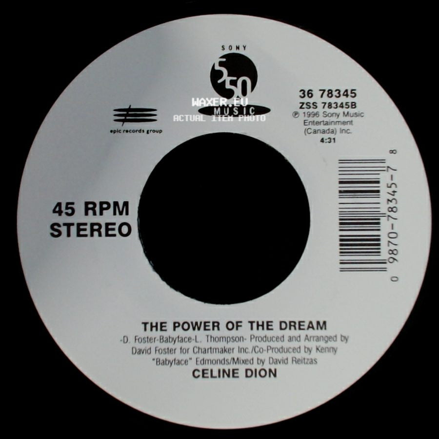 Celine Dion - It's All Coming Back To Me Now (Radio Edit 1) / The Power Of The Dream side B
