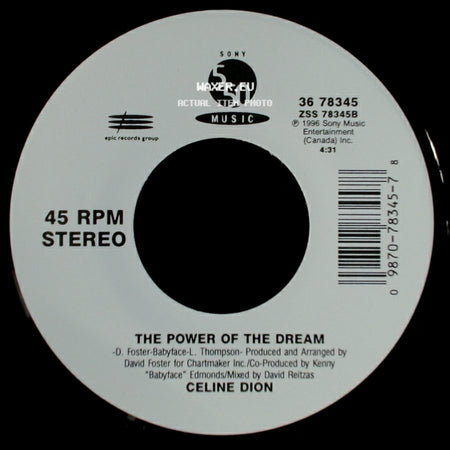 Celine Dion - It's All Coming Back To Me Now (Radio Edit 1) / The Power Of The Dream side B