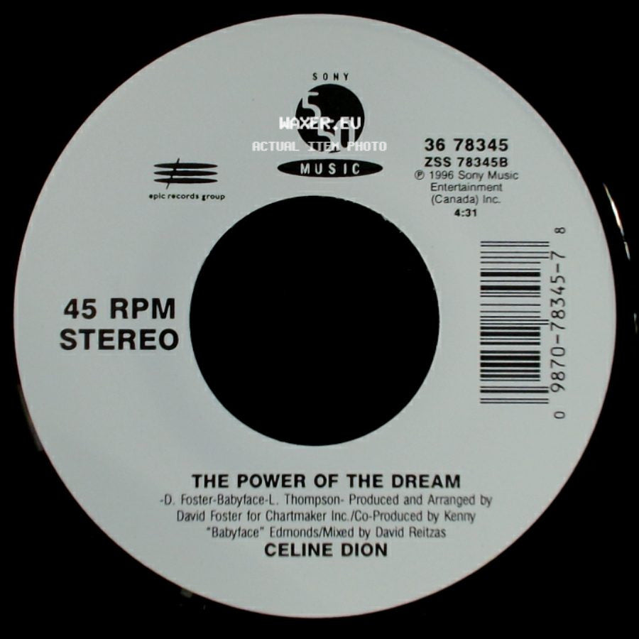 Celine Dion - It's All Coming Back To Me Now (Radio Edit 1) / The Power Of The Dream side B