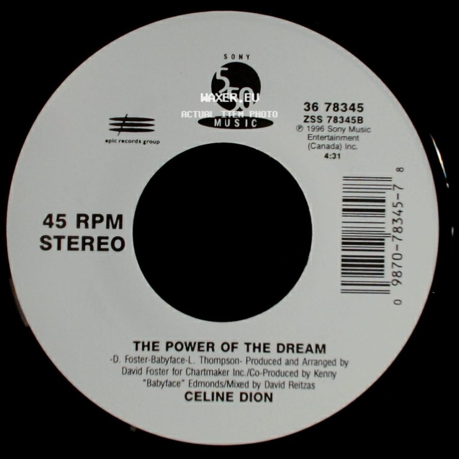 Celine Dion - It's All Coming Back To Me Now (Radio Edit 1) / The Power Of The Dream side B