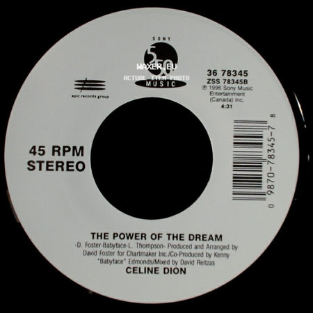 Celine Dion - It's All Coming Back To Me Now (Radio Edit 1) / The Power Of The Dream side B