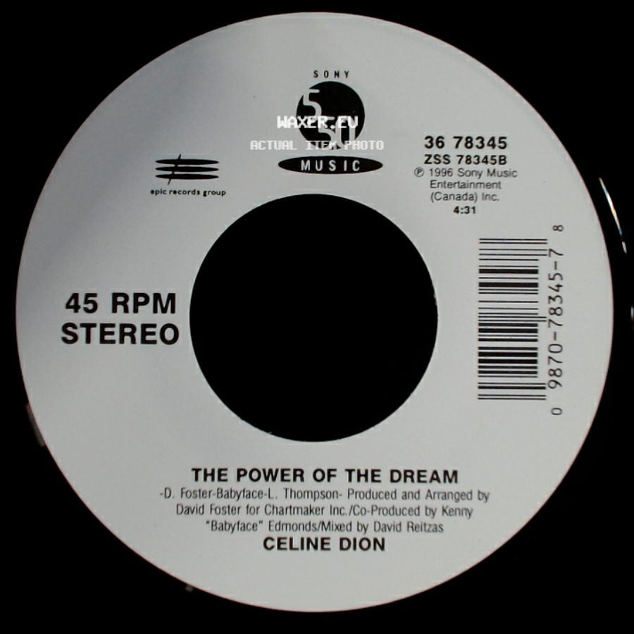 Celine Dion - It's All Coming Back To Me Now (Radio Edit 1) / The Power Of The Dream side B