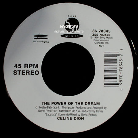 Celine Dion - It's All Coming Back To Me Now (Radio Edit 1) / The Power Of The Dream side B