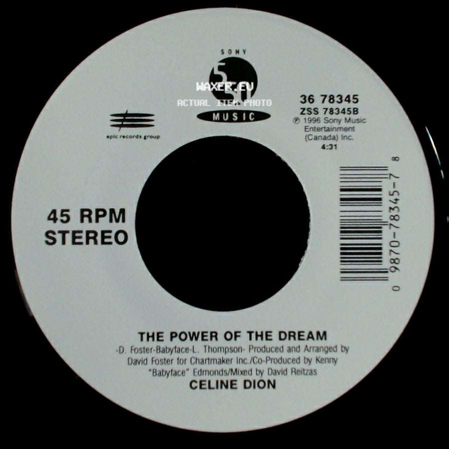 Celine Dion - It's All Coming Back To Me Now (Radio Edit 1) / The Power Of The Dream side B