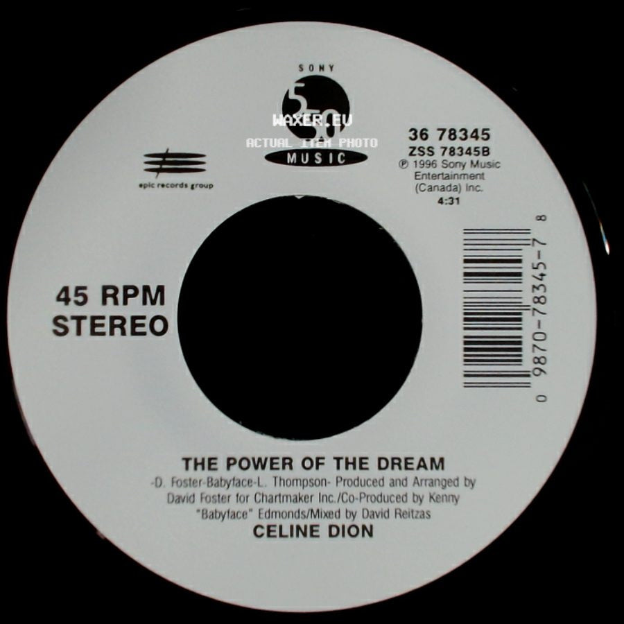Celine Dion - It's All Coming Back To Me Now (Radio Edit 1) / The Power Of The Dream side B