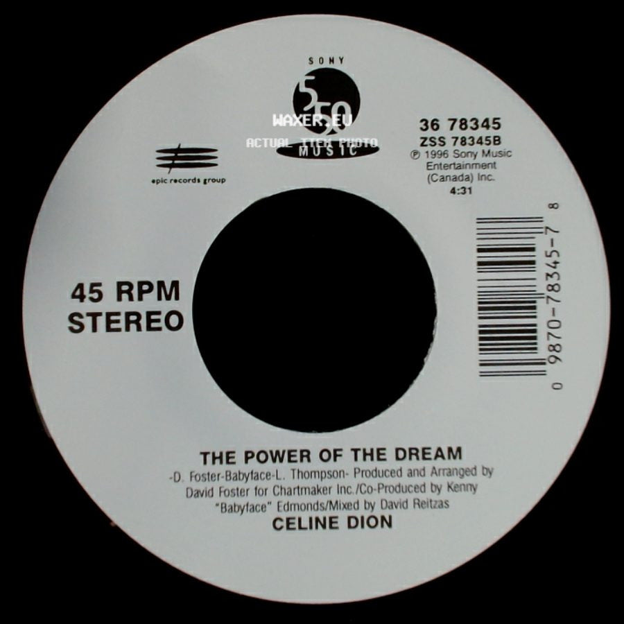 Celine Dion - It's All Coming Back To Me Now (Radio Edit 1) / The Power Of The Dream side B