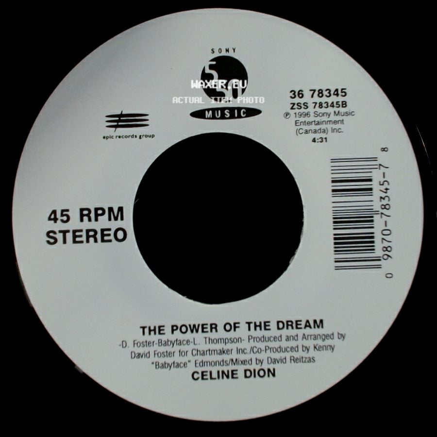 Celine Dion - It's All Coming Back To Me Now (Radio Edit 1) / The Power Of The Dream side B