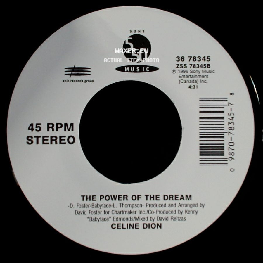 Celine Dion - It's All Coming Back To Me Now (Radio Edit 1) / The Power Of The Dream side B