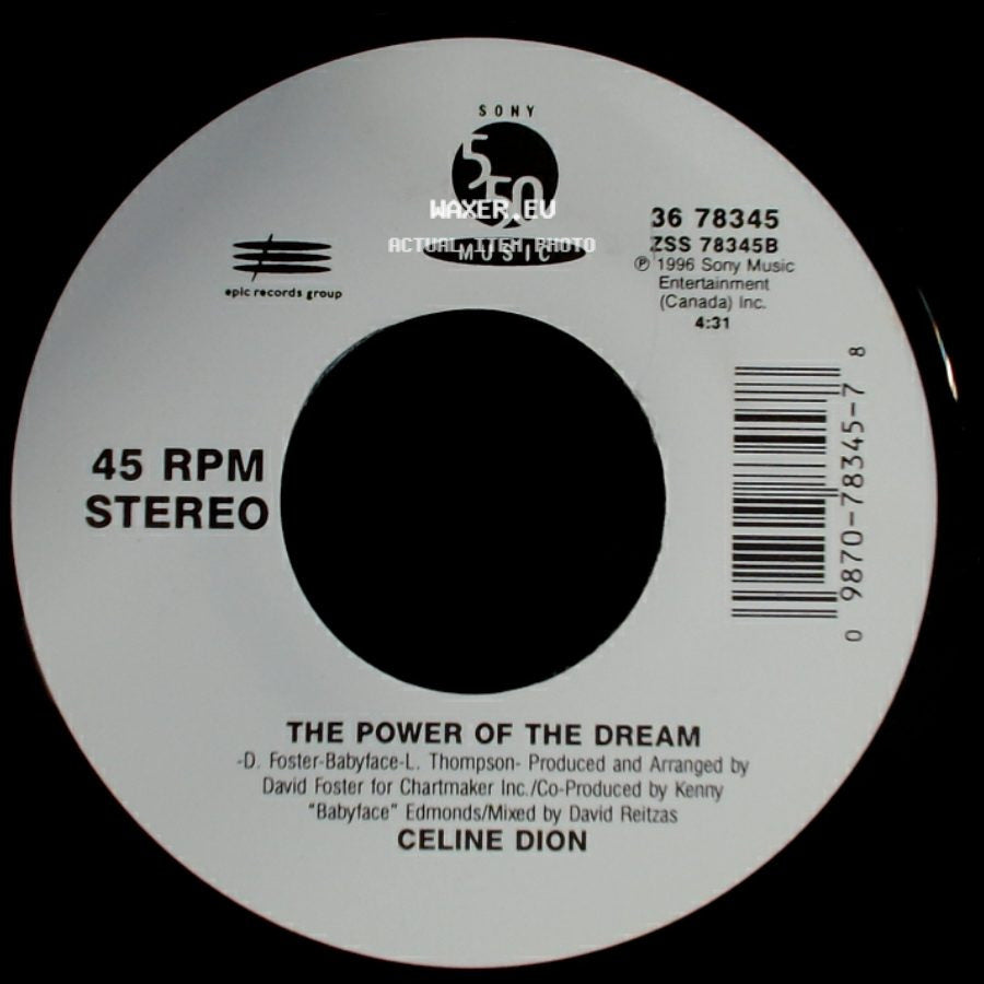 Celine Dion - The Power Of The Dream / It's All Coming Back To Me Now (Radio Edit 1) side A