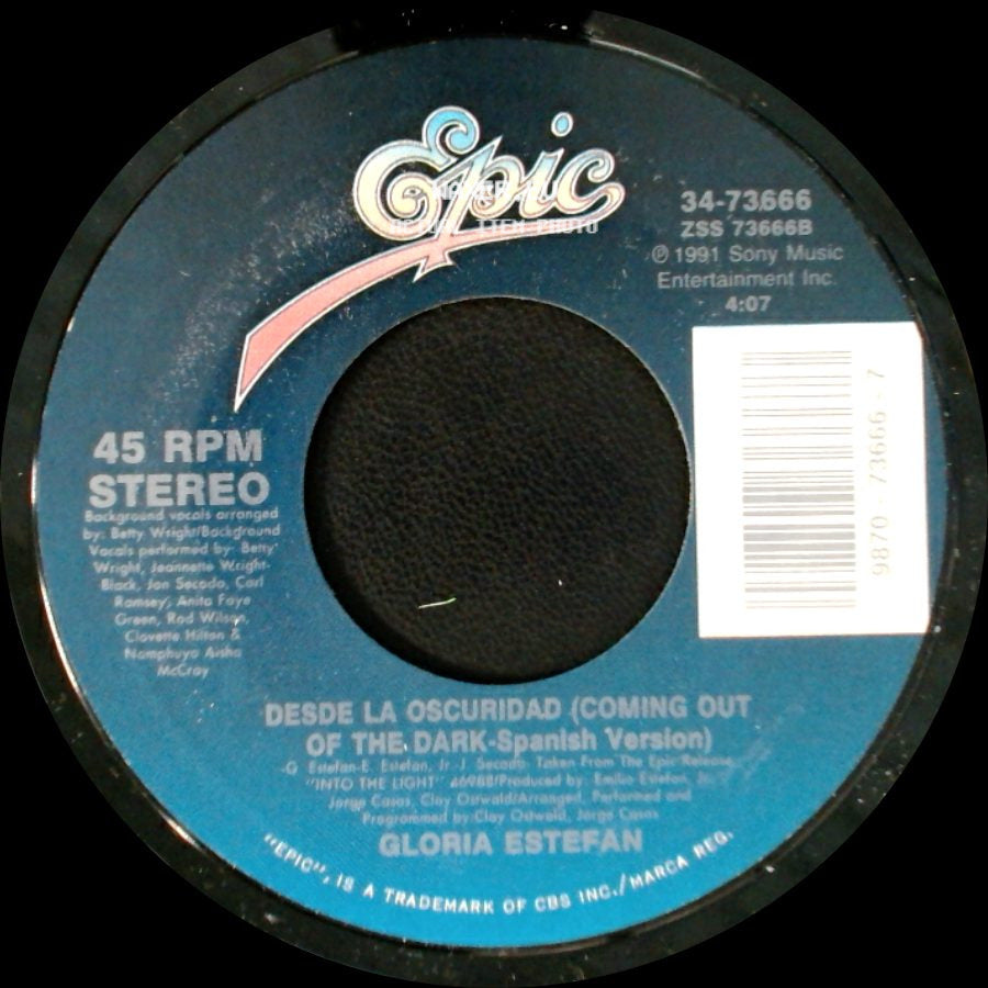 Gloria Estefan - Desde La Oscuridad (Coming Out Of The Dark - Spanish Version) / Coming Out Of The Dark side A