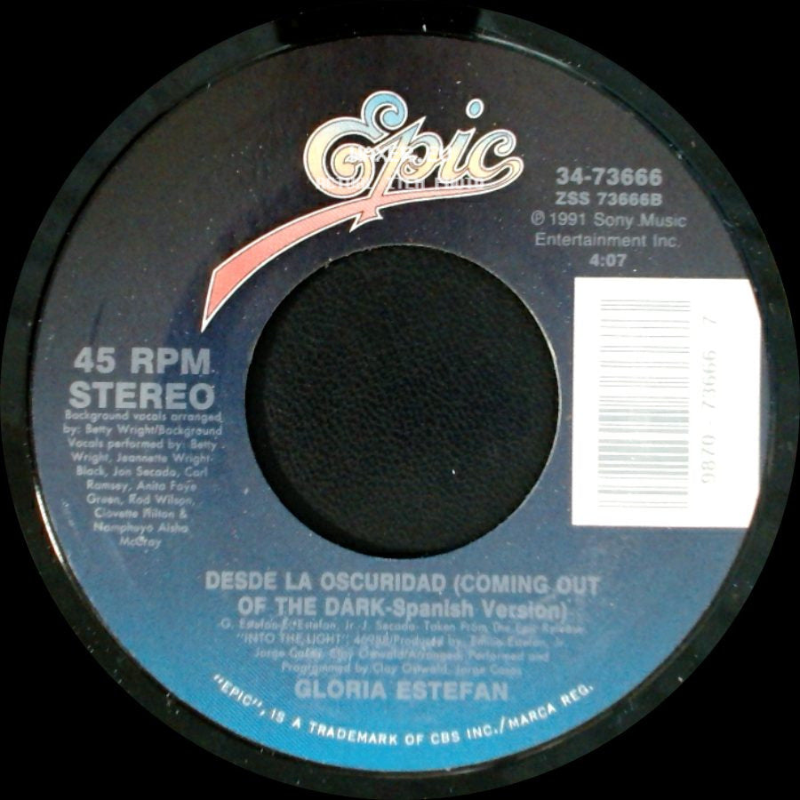 Gloria Estefan - Coming Out Of The Dark / Desde La Oscuridad (Coming Out Of The Dark - Spanish Version) side B
